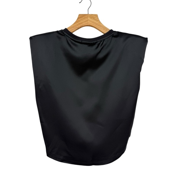 Beach Riot Dunes Muscle Crop Tee in Satin Black Size S - Picture 5 of 13